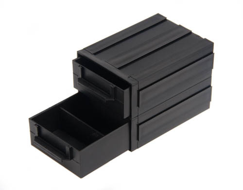 Anti caixa componente plástica preta da gaveta do ESD IC da estática