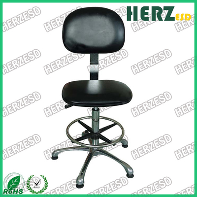 Cadeira destacado de couro antiestática do espaldar do plutônio da sala de limpeza com assento para pés