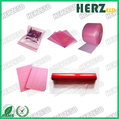 O material ESD do filme do PE que protege sacos, ESD cor-de-rosa ensaca a espessura 0.075mm