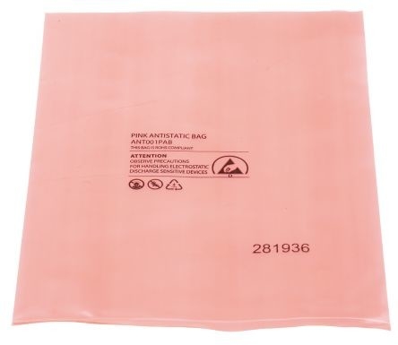 PE antiestático ESD do fechamento do fecho de correr do rosa do vácuo de 0.10mm que protege sacos
