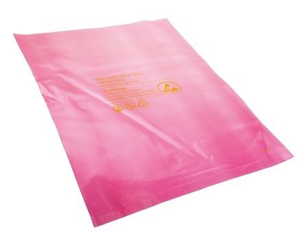 PE antiestático ESD do fechamento do fecho de correr do rosa do vácuo de 0.10mm que protege sacos