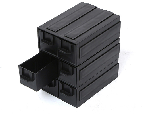 Tipo plástico preto caixa da gaveta de escaninho antiestática do armazenamento componente do ESD