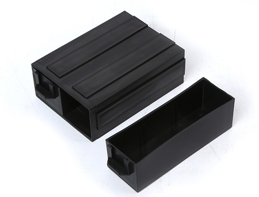 Tipo plástico preto caixa da gaveta de escaninho antiestática do armazenamento componente do ESD