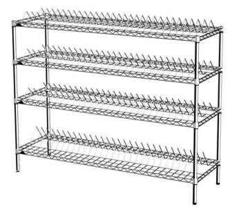 Aço carbono ESD SMT SMD PCB Reel Storage Trolley Prateleira de metal Chrome Wire Rack Trolley Cart