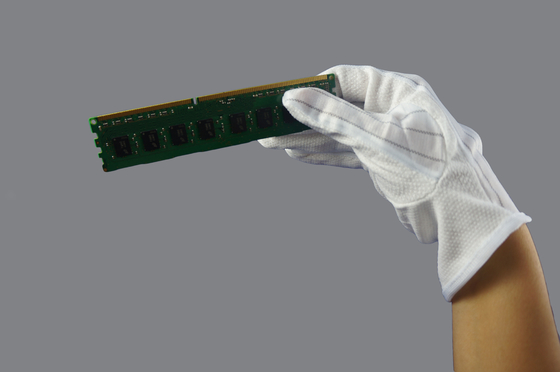 Luvas de mão ESD de algodão antiestático para inspecção de segurança electrónica