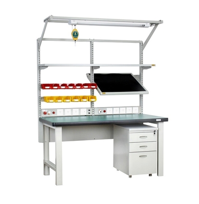 Mesa de Trabalho ESD personalizada para técnicos elétricos e eletrônicos. Mesa de trabalho de laboratório e fábrica de trabalho pesado.