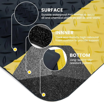 Borracha ESD amarelo e preto com PVC / espuma EPDM / material de borracha