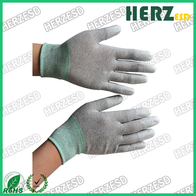 ESD fibras de carbono Luvas PU Palm Fit Luvas de segurança Luvas de trabalho