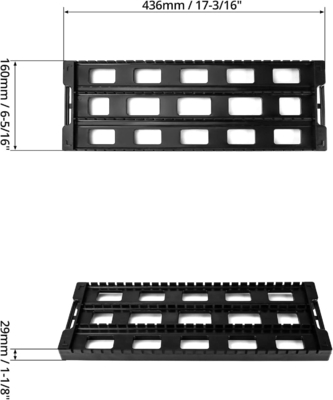 Estante de Circulação ESD Antistático Prateleira Prata de PCB de plástico preto, 25 slots de armazenamento suportar suportador de placa de circuito