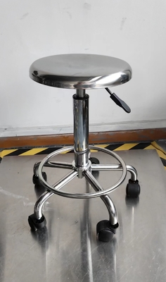 Estrutura de aço inoxidável laboratório banquinho almofada redonda cadeira ajustável para uso de escritório e laboratório