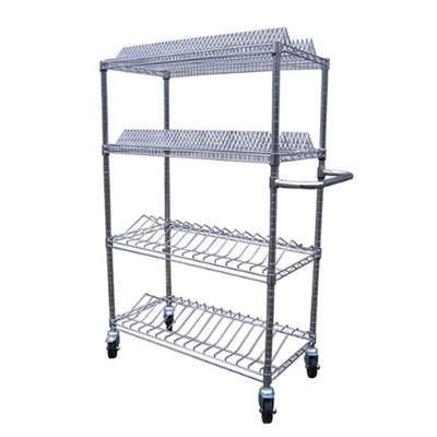 ESD Rack 4 Wire Repositorios Chrom Rack Camiões Placas de Chrom Antistático Trolley de fio