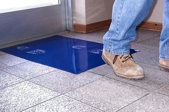 Tapete pegajoso almofadas pegajosas Adesivo 30 folhas / pacotes Tapetes azuis do chão do quarto limpo Remover sujeira Para sapatos de hospital de laboratório