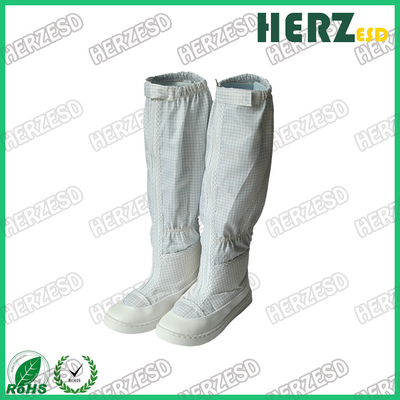 Botas anti-estáticas de PU com listras brancas Botas de tecido anti-estático de trabalho ESD Botas de sala limpa