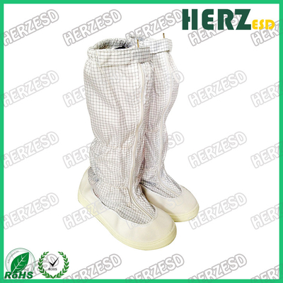 Botas anti-estáticas de PU com listras brancas Botas de tecido anti-estático de trabalho ESD Botas de sala limpa