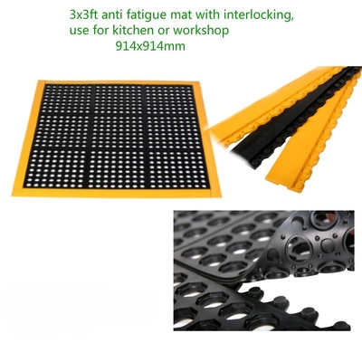 Matas de borracha antiderrapagem Sith Holes Holes Drainage Holes Ramp Mat de borracha com rolos