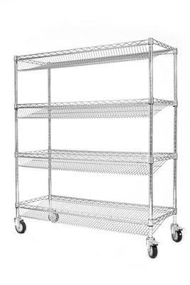 Armazenamento personalizado ESD 4 camadas Prateleira Trolley Wire Mesh prateleira Carrinho