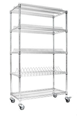 Armazenamento personalizado ESD 4 camadas Prateleira Trolley Wire Mesh prateleira Carrinho