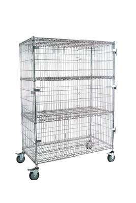 Armazenamento personalizado ESD 4 camadas Prateleira Trolley Wire Mesh prateleira Carrinho