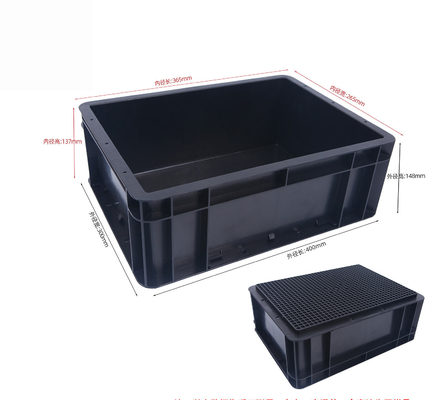 Container de armazenamento de 400x300 mm ESD empilhável caixa de armazenamento de plástico industrial caixa condutora