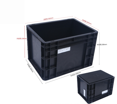 Container de armazenamento de 400x300 mm ESD empilhável caixa de armazenamento de plástico industrial caixa condutora