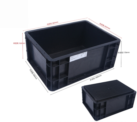 Container de armazenamento de 400x300 mm ESD empilhável caixa de armazenamento de plástico industrial caixa condutora