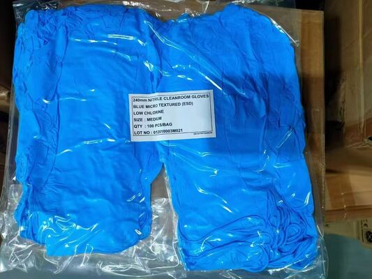 Luvas descartáveis de nitrilo antistáticas Luvas de trabalho da linha de montagem de PCB