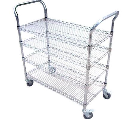 4 Layers Industrial Chrome Wire Basket ESD Shelf Trolley With 4 Inch Caster With Brake