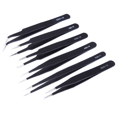 Pinça ESD Segura de Aço Inoxidável 110mm para Eletrônicos e Reparo de Celular