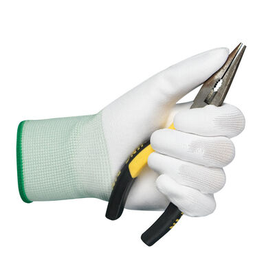 Luvas Condutivas ESD Poliéster Antiestático Luva de Trabalho Ponta de PU de Carbono Antiderrapante Ajuste na Palma