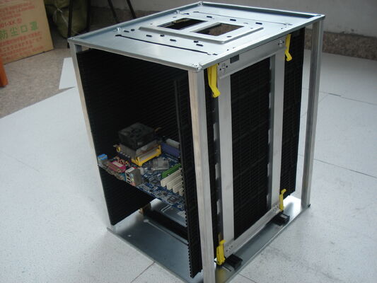 Rack de revista ESD para PCB com ajuste de trilho de engrenagem, Rack de armazenamento de PCB SMT antiestático