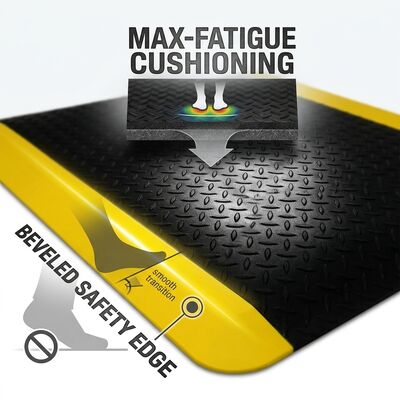 ESD Anti Fatigue Rubber Mat Bubble Top Black Static Dissipative Floor Mat Para estações de trabalho de montagem de eletrônicos