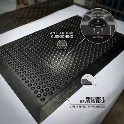 ESD Anti Fatigue Rubber Mat Bubble Top Black Static Dissipative Floor Mat Para estações de trabalho de montagem de eletrônicos