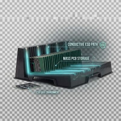 Carrinho de armazenamento de PCB ESD ajustável para funções pesadas para placas de circuito antiestático