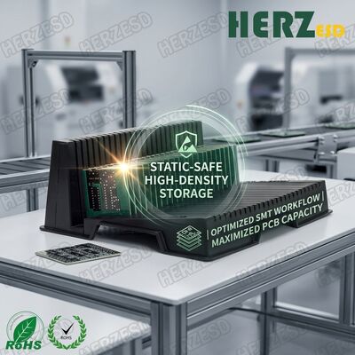 Quadro de metal de rack de PCB de circulação ESD rotativo para armazenamento de placas de circuito SMT