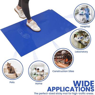 Tapete Adesivo Azul para Sala Limpa | Tapete Adesivo Descartável para Controle de Poeira