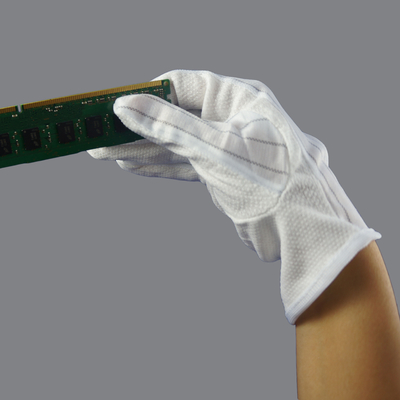 O PVC suado ESD da absorvência pontilhou anti luvas estáticas da mão