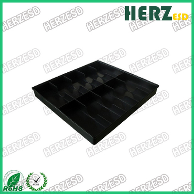 Container de armazenamento de PCB preto de plástico PP, bandeja ESD antiestática, bandeja ESD condutora