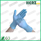 Powder Free Blue Nitrile Disposable Gloves , Finger Dotted ESD Safe Nitrile Gloves