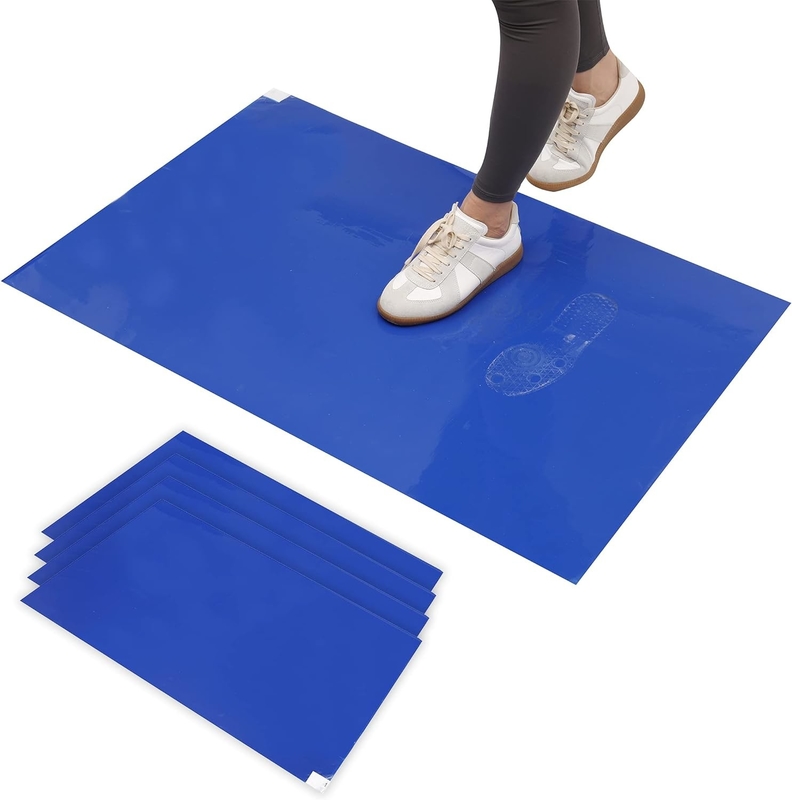 Tapete pegajoso almofadas pegajosas Adesivo 30 folhas / pacotes Tapetes azuis do chão do quarto limpo Remover sujeira Para sapatos de hospital de laboratório