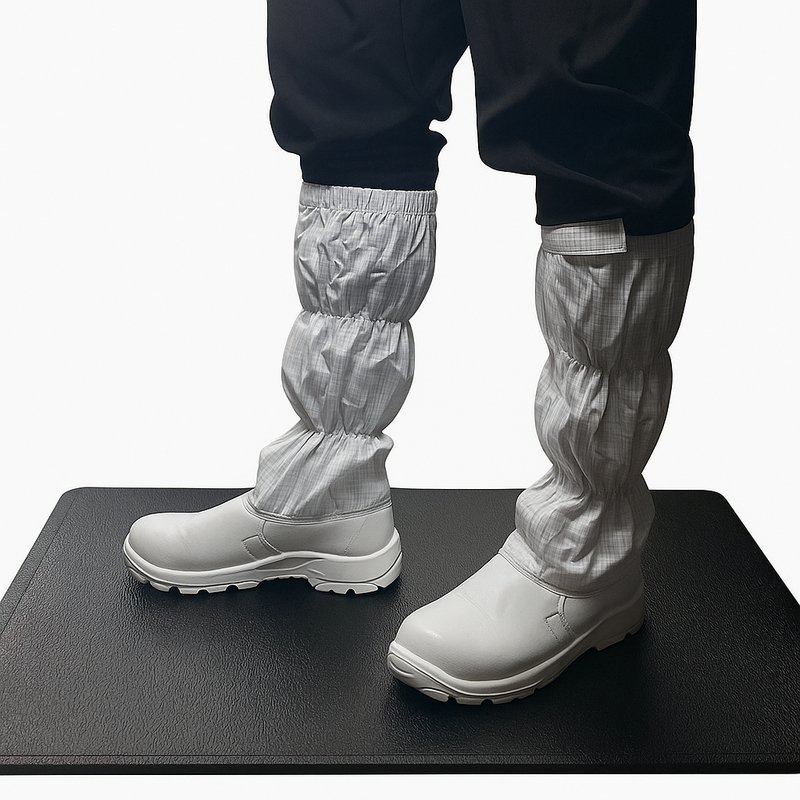 Tapete de Borracha Anti Estático ESD com Duas Camadas de PVC e Superfície com Padrão de Casca de Árvore Proporcionando Conforto Ergonômico e Resistência ao Deslizamento