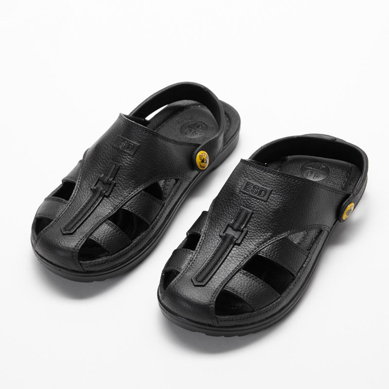 Factory Black SPU ESD Cleanroom Antistatic Slippers for Working