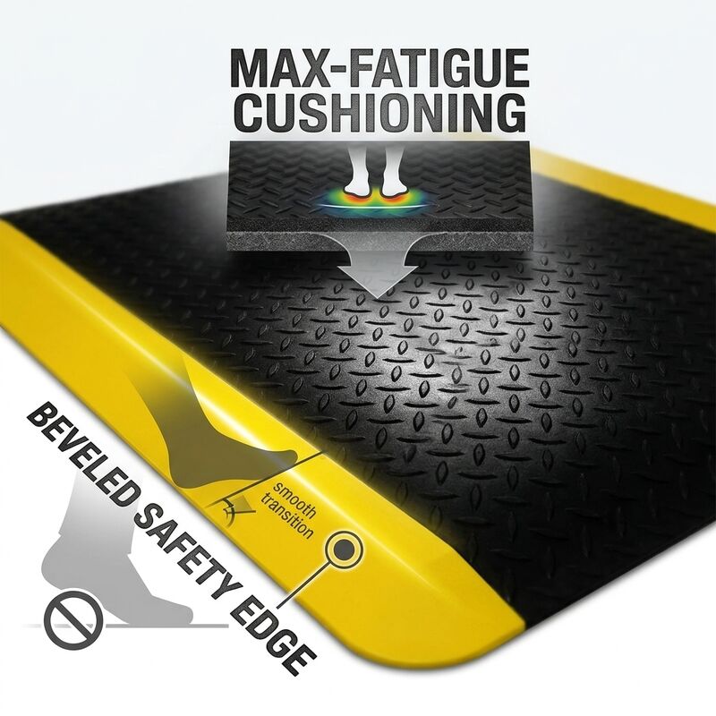 ESD Anti Fatigue Rubber Mat Bubble Top Black Static Dissipative Floor Mat Para estações de trabalho de montagem de eletrônicos