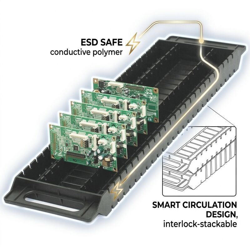 Estaca de armazenamento de PCB de circulação ESD de aço durável para manuseio de placas de circuito SMT